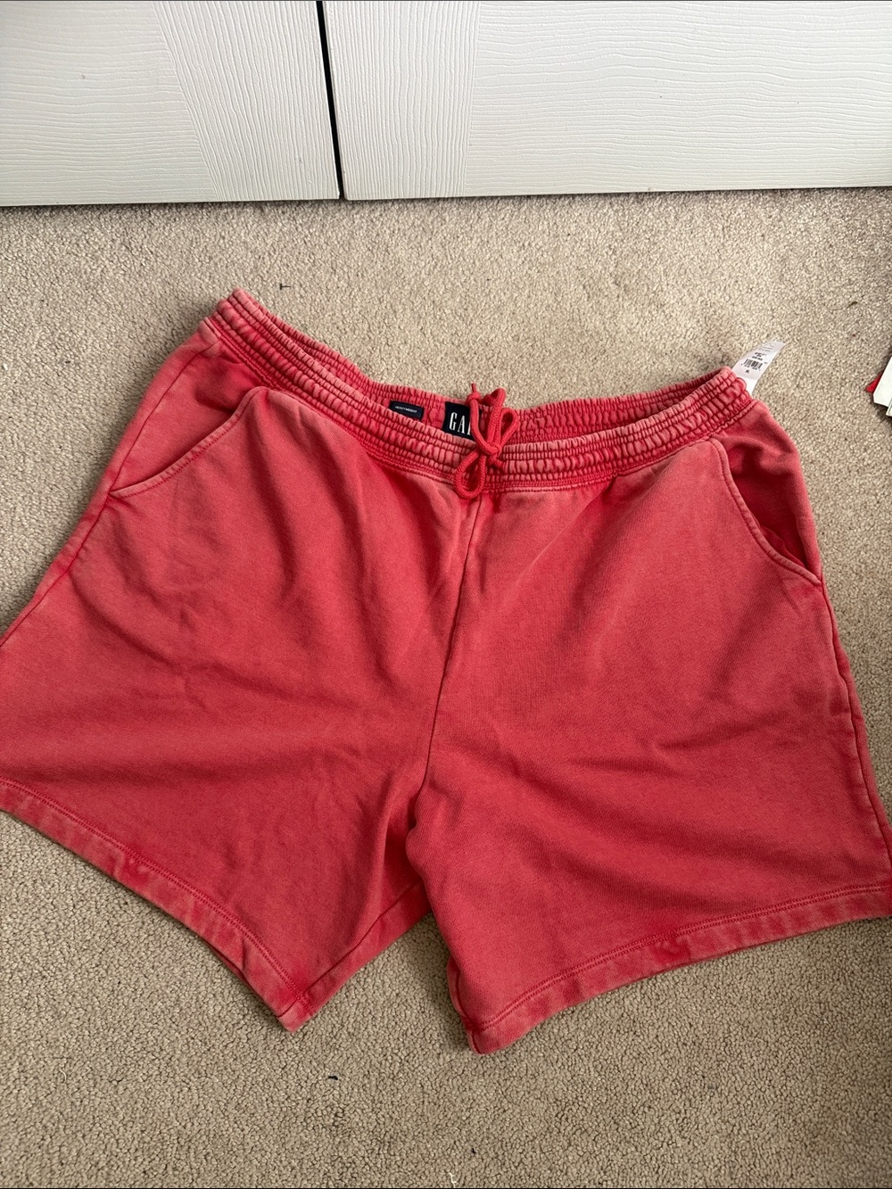 GAP Coral-Red Drawstring Athletic Shorts